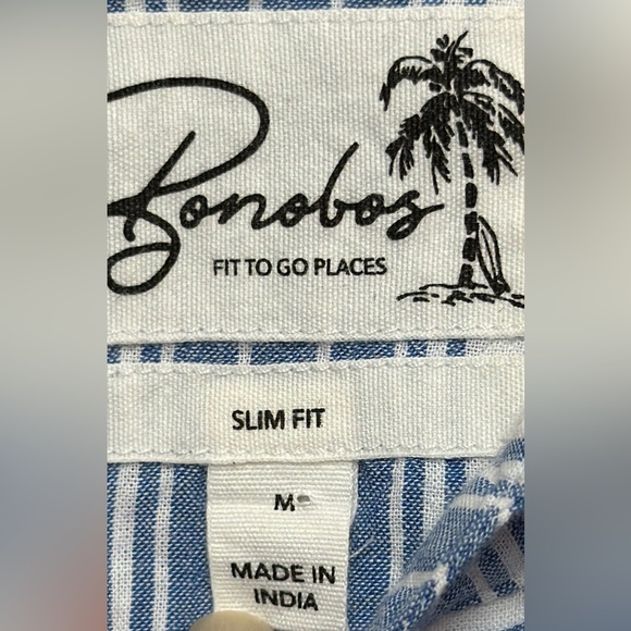 Bonobos Men’s Slim Fit Medium Button Up Collared Shirt Cotton EUC - Picture 6 of 8